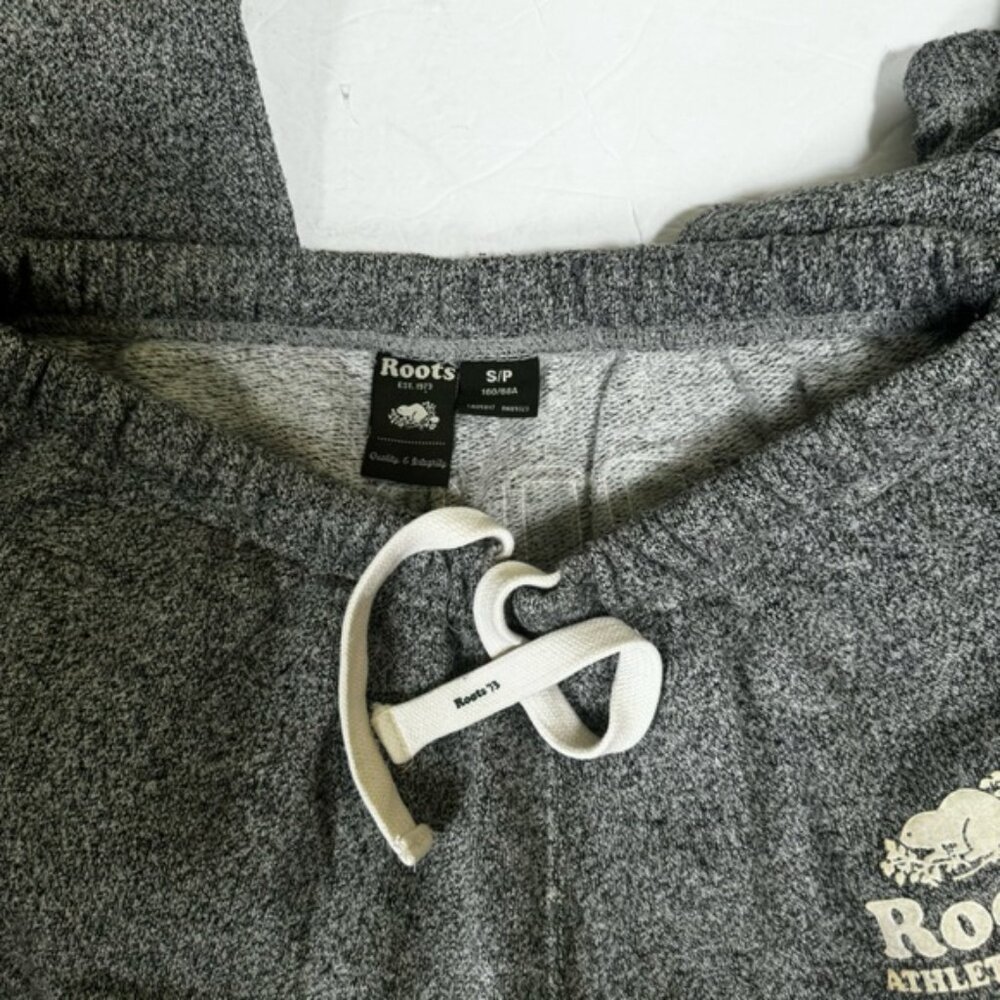 Roots Cotton Salt & Pepper Back Logo Pockets Cuff Sweatpant Track Pants Joggers - Picture 4 of 16